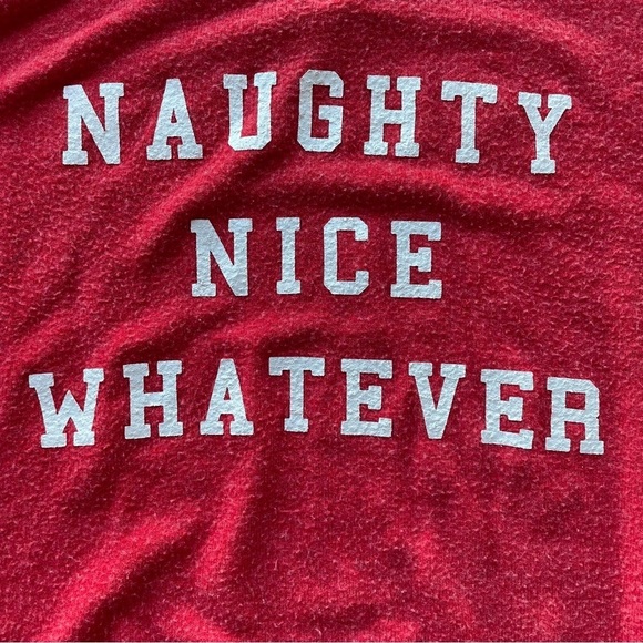 Wildfox Naughty Nice Whatever Baggy Beach Jumper Shirt Red Stripe Size Medium - Picture 9 of 13